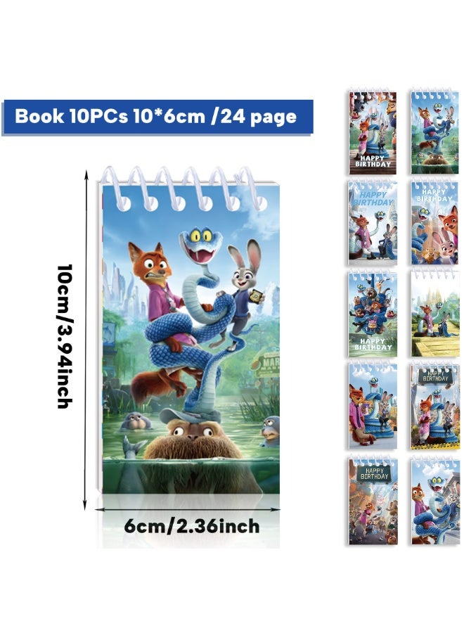 Zootopia Notebook - This spiral notebook is a high-value mini notebook, perfect for birthday gift plans this week, pack of 10